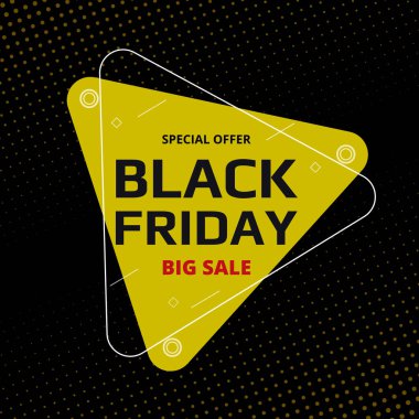 Kara Cuma indirimi, soyut karanlık arka plan. Yarım tonlu ticari karikatür afişi.