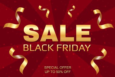 Kara Cuma satış tanıtımı soyut afiş şablonu.