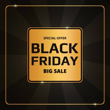 Kara Cuma satış tanıtımı soyut afiş şablonu.