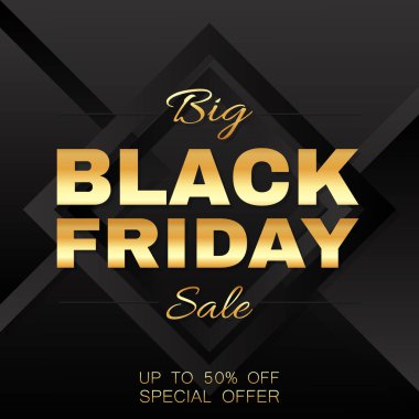 Kara Cuma satış tanıtımı soyut afiş şablonu.