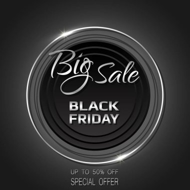 Kara Cuma satış tanıtımı soyut afiş şablonu.