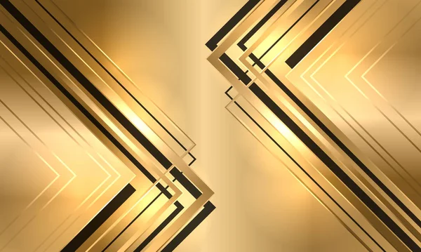 Golden luxe elegantie abstracte achtergrond met zwarte en gouden pijlen. — Stockvector