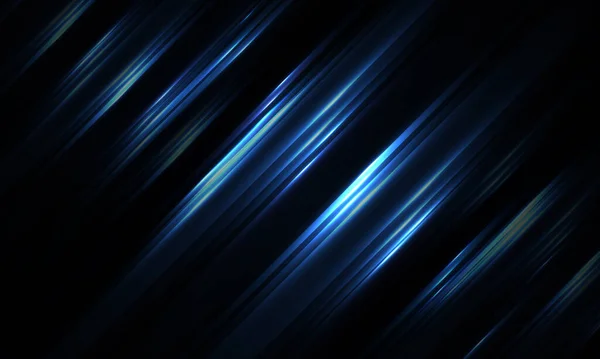 Ciemne geometryczne tło ze świecącymi pionowymi niebieskimi liniami świetlnymi i — Wektor stockowy