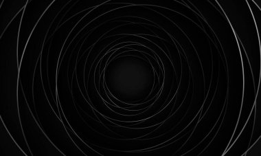 Koyu gri ve gümüş halkalar. Ortasında siyah bir arka plan var..