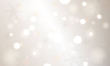 Mutlu noeller ve mutlu yeni yıl arkaplanı gerçekçi kar taneleri ve bokeh ışıkları ile.