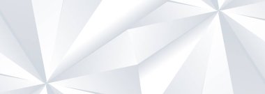 Web sitesi, iniş sayfası, başlık için 3D mozaik üçgen ile beyaz soyut vektör geometrik arkaplan