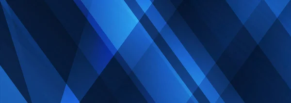 Azul abstrato moderno escuro largo banner, gradiente azul marinho fundo com elementos gráficos abstratos. — Vetor de Stock