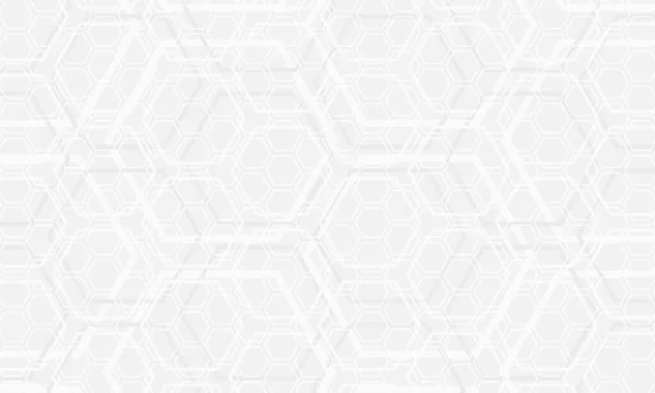 Luz gris hexagonal tecnología vector fondo abstracto. Blanco hexágono patern fondo moderno. — Vector de stock