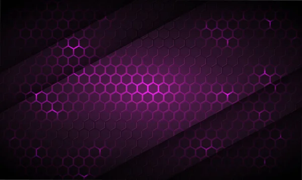 Темно-фиолетовая технология шестиугольный фиолетовый фон. — стоковый вектор