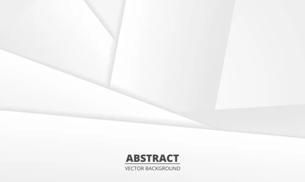 Abstract 3d white vector background with white and grey gradient paper layer geometric elements — 图库矢量图片