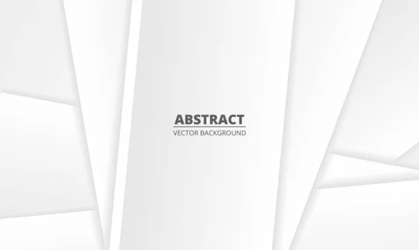 White abstract 3d vector background with silver gradient paper shapes layer geometric elements —  Vetores de Stock