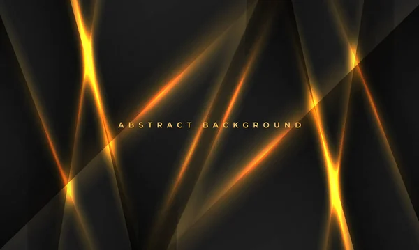 Black vector technology abstract background with glowing yellow light lines — стоковый вектор