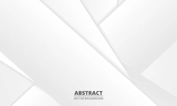 Blanc abstrait fond vectoriel 3d avec dégradé argent formes papier couche éléments géométriques — Image vectorielle