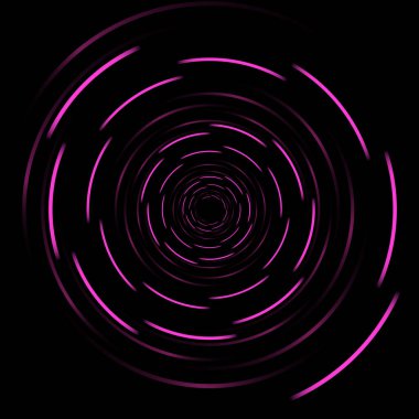 Siyah arka planda elektronik siber punk pembe mermiler. Fütürist daireler, dijital arka plan.