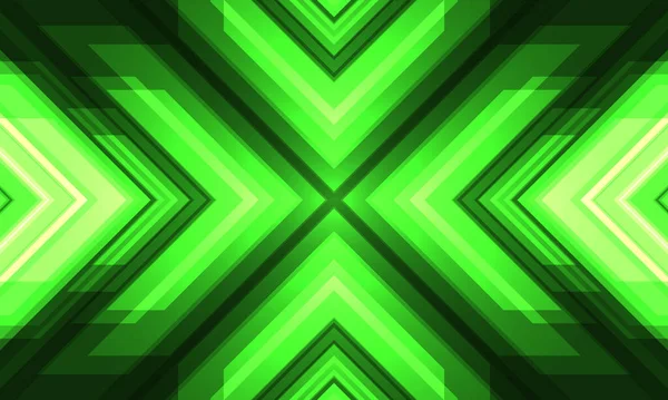 Fondo abstracto de juego futurista verde moderno con flechas y ángulos. — Vector de stock