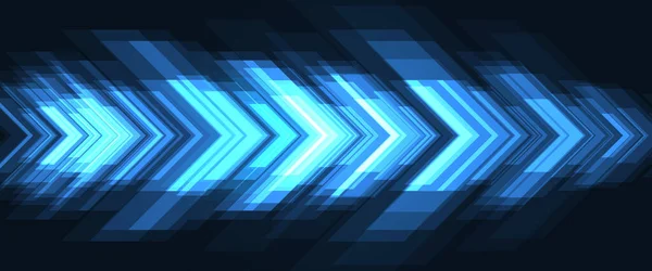 Flechas azules abstractas movimiento de alta velocidad concepto de tecnología futurista amplio fondo — Vector de stock