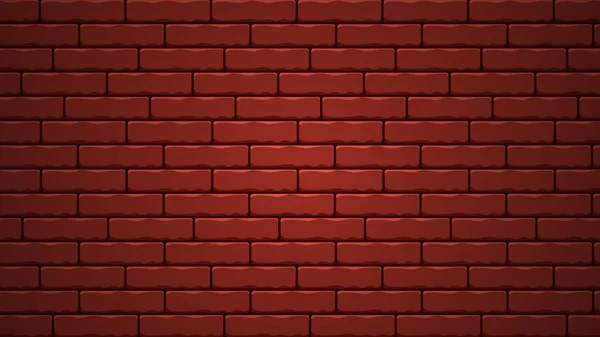 Rosso cartone animato muro di mattoni realistico sfondo di design. Rosso mattone 3d sfondo modello di design. — Vettoriale Stock