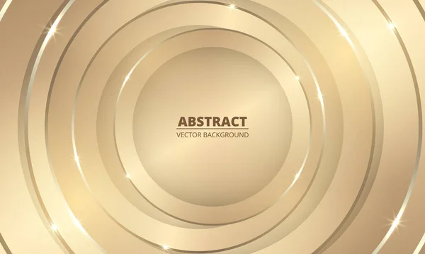 Ligne abstraite de cercles d'or de luxe sur fond or élégant — Image vectorielle
