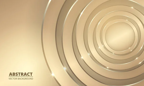 Abstract luxe gouden cirkels lijn op elegante gouden achtergrond — Stockvector