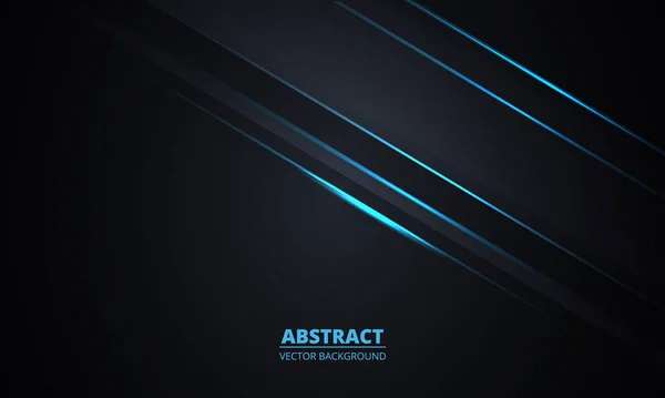 Fondo Abstracto Negro Fondo Gris Oscuro Con Líneas Luminosas Azules — Vector de stock