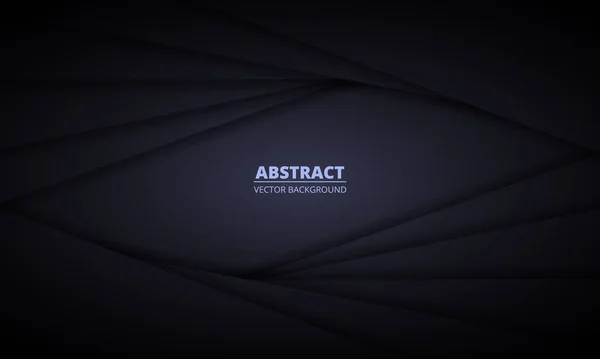 Donkere Abstracte Achtergrond Met Papieren Lijnen Zwart Modern Elegant Design — Stockvector
