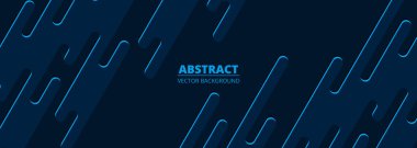 Modern tarz geniş soyut vektör arkaplan koyu mavi renkler. Moda mavisi geometrik soyut tasarım geniş yatay afiş.