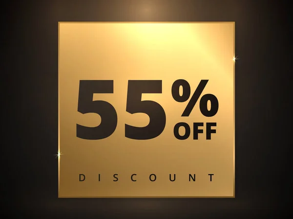 55 off discount banner. Special offer sale 55 percent off. Sale discount offer. Luxury promotion banner — Stock Vector