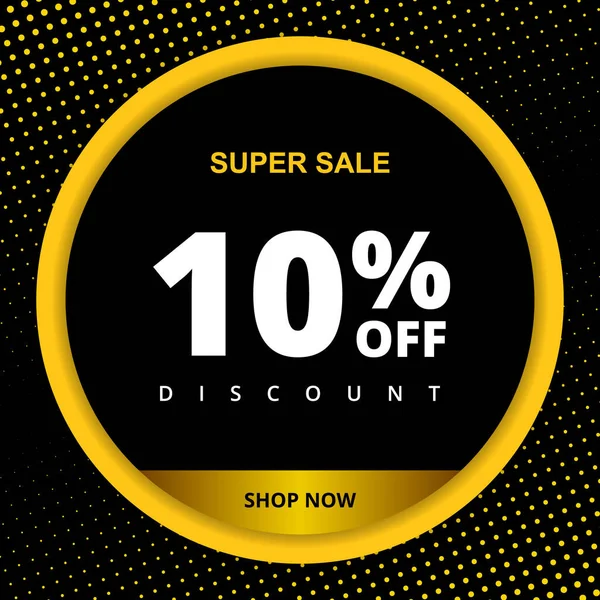 10 percent off discount banner. Special offer sale 10 off. Sale discount offer. Modern promotion banner — Stock Vector
