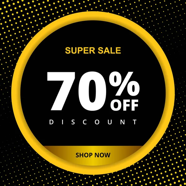 70 percent off discount banner. Special offer sale 70 off. Sale discount offer. Modern promotion banner — Stock Vector