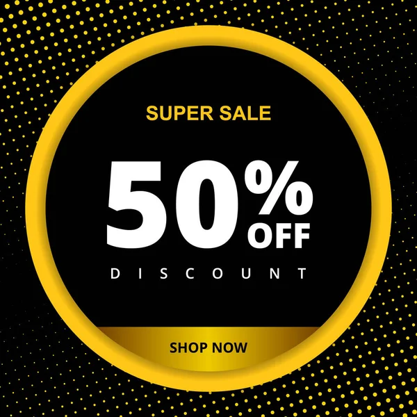 50 percent off discount banner. Special offer sale 50 off. Sale discount offer. Modern promotion banner — Stock Vector