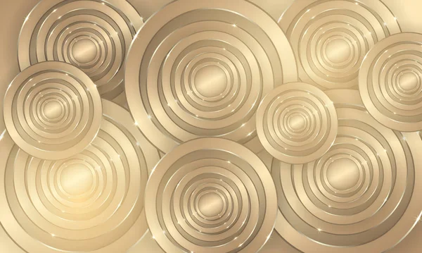 Abstrakte luxuriöse goldene Kreise auf elegantem Goldgrund — Stockvektor