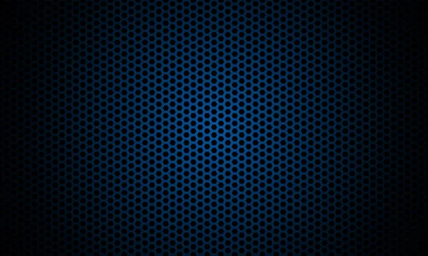 Dunkelblauer Hintergrund Dunkle Hexagon Kohlefaser Textur Marineblauer Wabenmetall Textur Stahl — Stockvektor