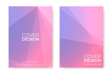 Vektör kapağı tasarımı. Pembe ve mor renkli broşür A4 boyutlu broşür tasarımı. Dikey yönelim işi, A4 formatının modern ön sayfasını soyutluyor. Kapak modelleri tasarım şablonları.