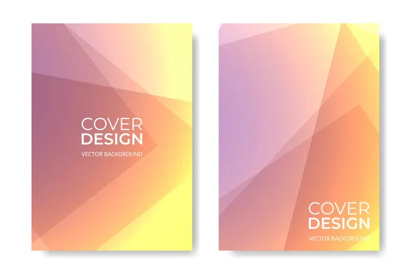 Vector Cover Design Purple Yellow Soft Color Brochure Template Size — Vector de stock