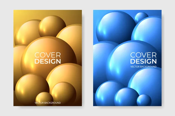 Vector cover design with spheres and balls. Abstract colored brochure in A4 size flyer design. Vertical orientation front page of A4 format. Colorful cover design template. — Stok Vektör