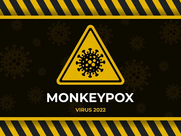 猴痘病毒爆发警告标语. — 图库矢量图片