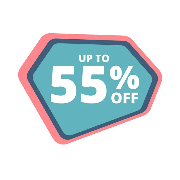 Percentage Special Offer Vector Colorful Sale Banner Discount Sticker Sign — Stock Vector