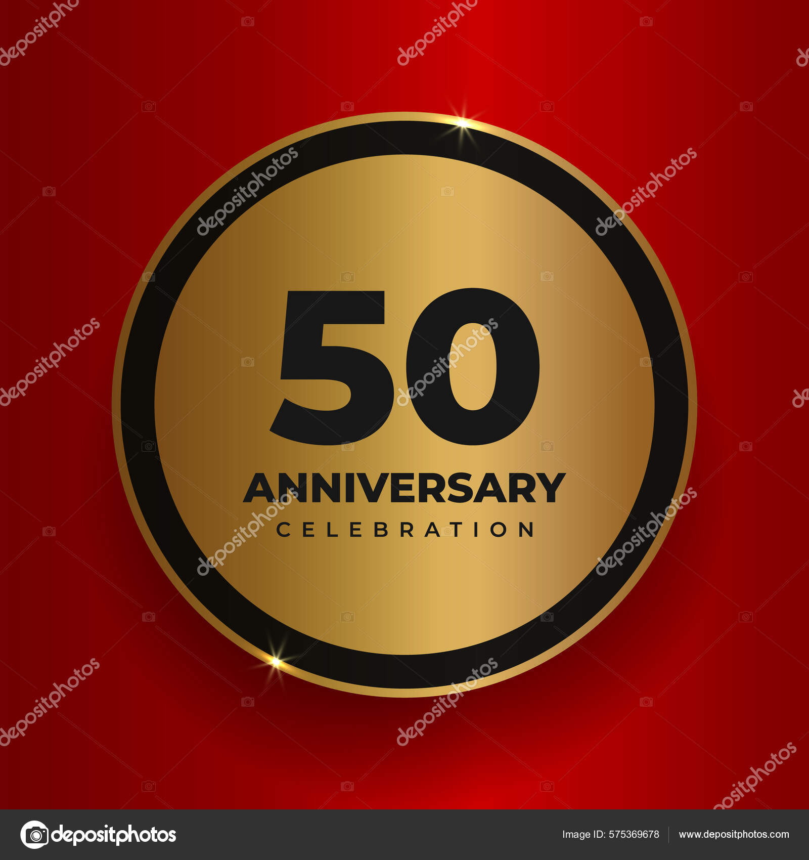 50周年庆祝的背景庆祝50周年派对海报模板红色正方形背景上有数字和文字的向量金圆圈矢量说明图库矢量图©Biod 575369678