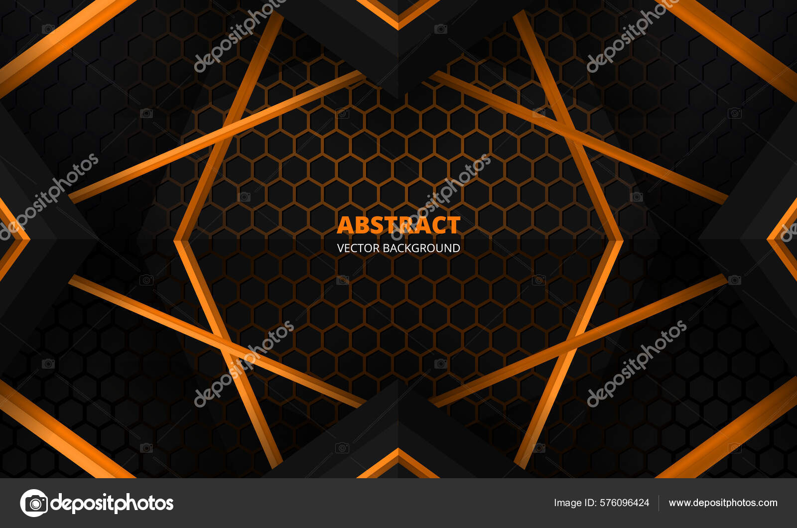 Futuristic Black Orange Abstract Background Gaming Banner Design Template  Hexagon Stock Vector Image by ©Biod #576096424
