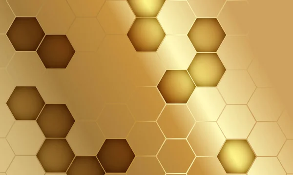 Abstract Gold Hexagonal Luxury Background Golden Abstract Background Hexagon Pattern — Stock Vector