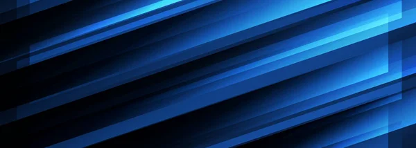 Синий Современный Абстрактный Широкий Баннер Геометрической Формы Темно Синий Фон — стоковый вектор