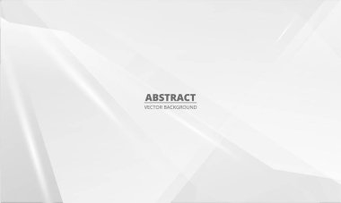 Beyaz ve açık gri parlak çizgileri olan soyut beyaz arkaplan vektörü. Geometrik beyaz vektör çizimi.