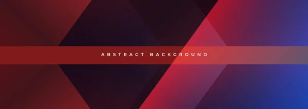Red Blue Abstract Modern Wide Banner Geometric Shapes Dark Red — Stock vektor