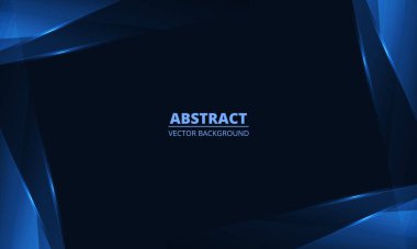 Çerçeve ve köşegen dinamik parlayan çizgilerle soyut mavi vektör arkaplanı. Broşür, bayrak, iş, şirket, kapak veya poster için modern zarif ve soyut mavi arkaplan.