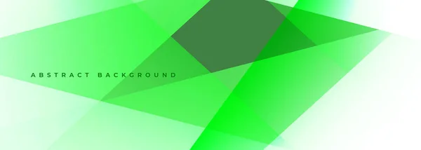 Abstract Modern Green White Wide Banner Diagonal Geometric Shapes Light — Wektor stockowy