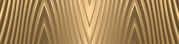 Gold Luxus Breites Banner Goldene Textur Gestreifte Wellenlinien Modernes Muster — Stockvektor