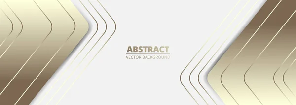 White Wide Luxury Abstract Background Golden Lines Arrows Angles Shadows — ストックベクタ