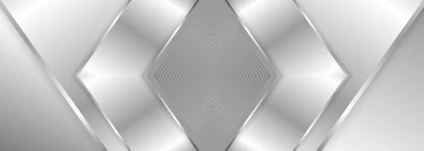 Abstract Geometric Wide Metallic Background Silver Gradient Lines Frame Arrows — Archivo Imágenes Vectoriales