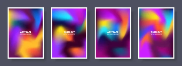 Set Blurred Abstract Backgrounds Bright Multicolored Gradient Cover Poster Brochure — Stockvektor