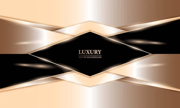 Gold Black Luxury Abstract Background Elegant Rhombus Shape Frame Light — Stockvector